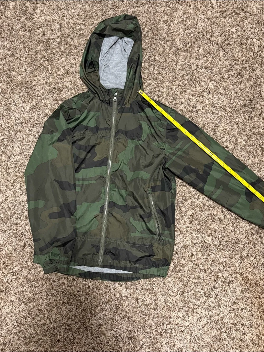 GAP Boys Camouflage Hooded Rain Jacket - Green
